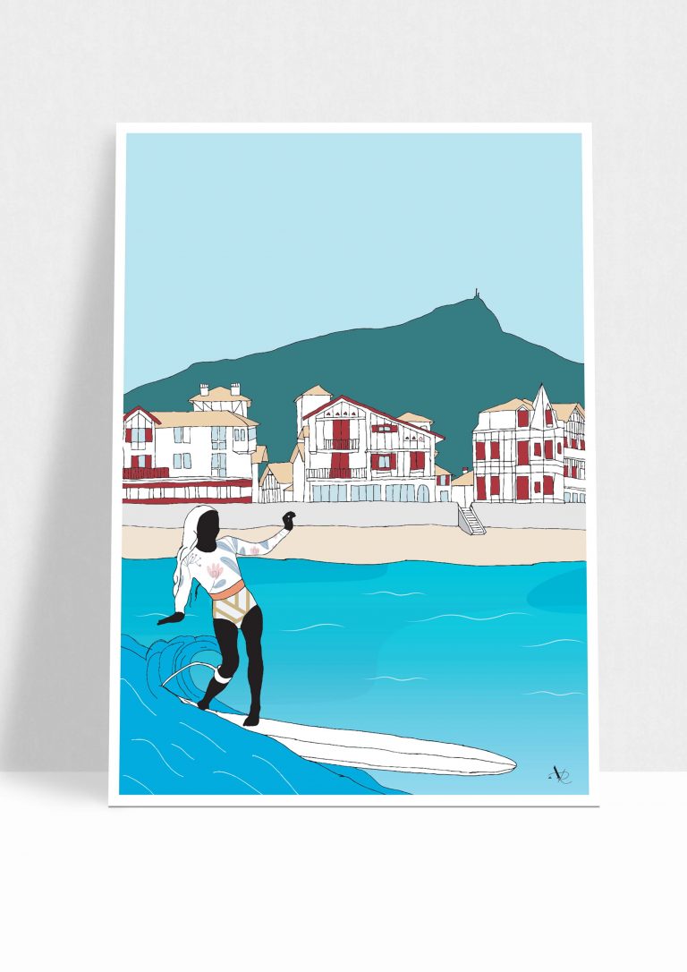 surfeuse-biarritz-illustration-alissa-ruiz